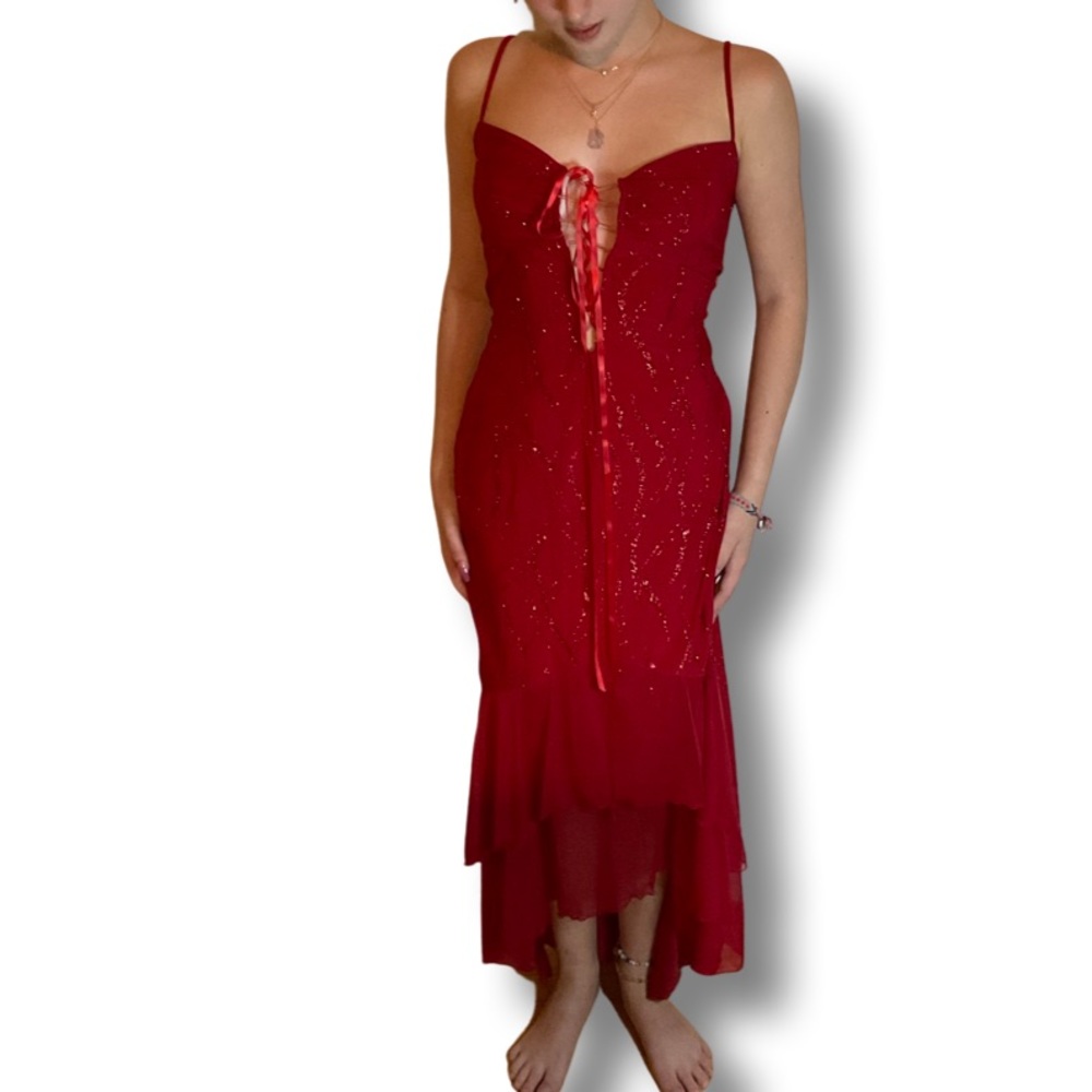 Ynes vintage Y2K Red sparkly gown